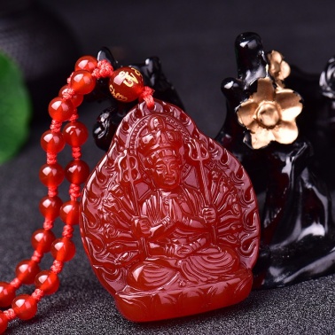 1455天然紅瑪瑙十二生肖本命佛掛墜_運緣閣