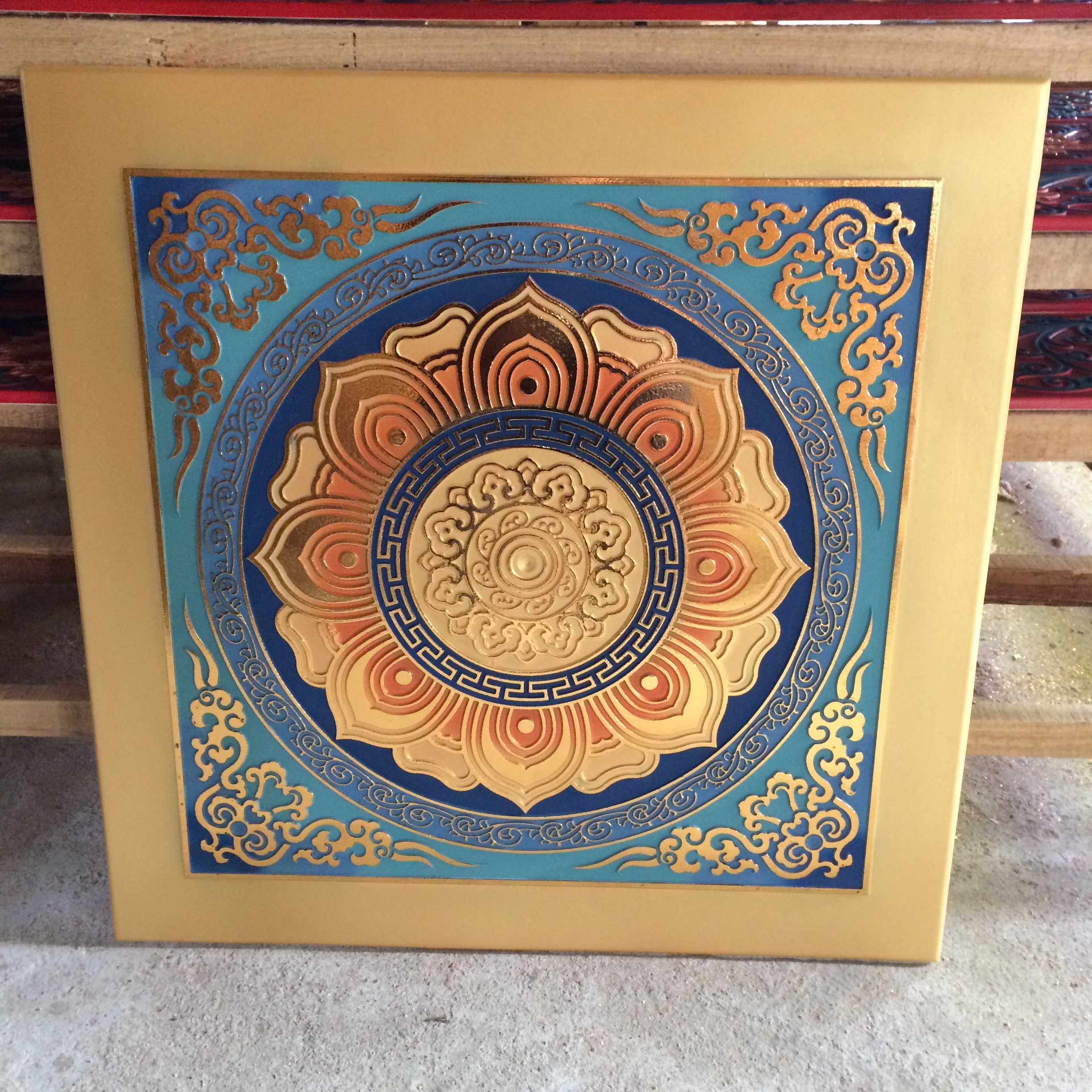 古建佛堂吊頂天花板寺廟彩繪吊頂宗祠吊頂