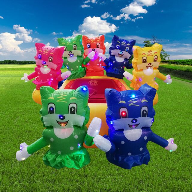 雙人充氣電瓶車兒童彩燈電動(dòng)遙控車廣場(chǎng)親子充氣電動(dòng)車