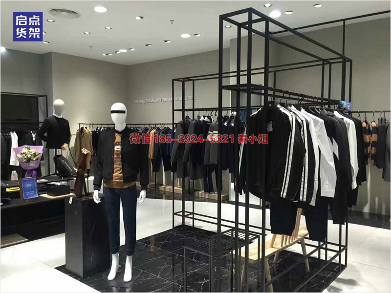 快時尚男裝貨架 男裝貨架陳列道具 男裝店啞克力燈箱