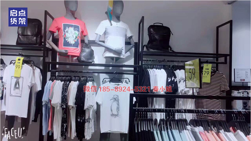 快時尚男裝貨架 男裝貨架陳列道具 男裝店啞克力燈箱