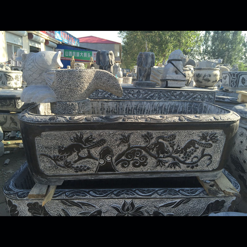 石雕青石花盆晚霞紅養(yǎng)魚養(yǎng)花盆長方形養(yǎng)魚養(yǎng)花盆廠家直銷