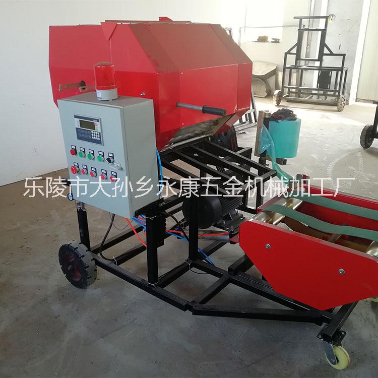 柴油機(jī)動(dòng)力全自動(dòng)青貯玉米秸稈打捆包膜圓捆一體機(jī)秸稈打捆機(jī)價(jià)格