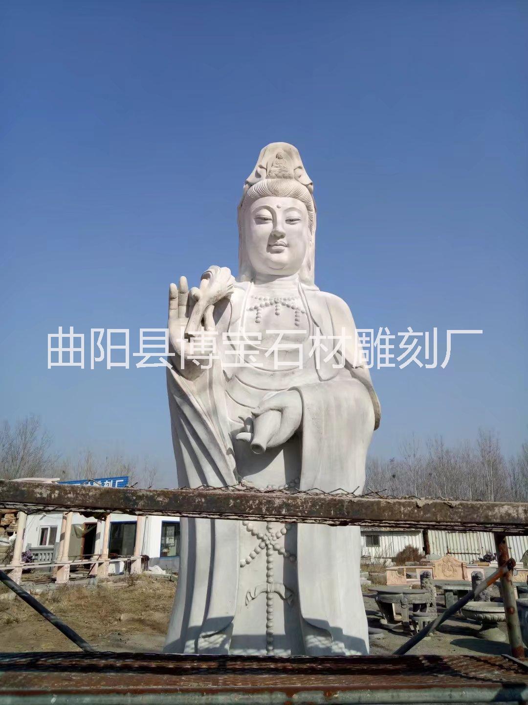 大型漢白玉石雕觀音佛像  寺廟大理石站觀音雕塑 現(xiàn)貨供應(yīng)廠家