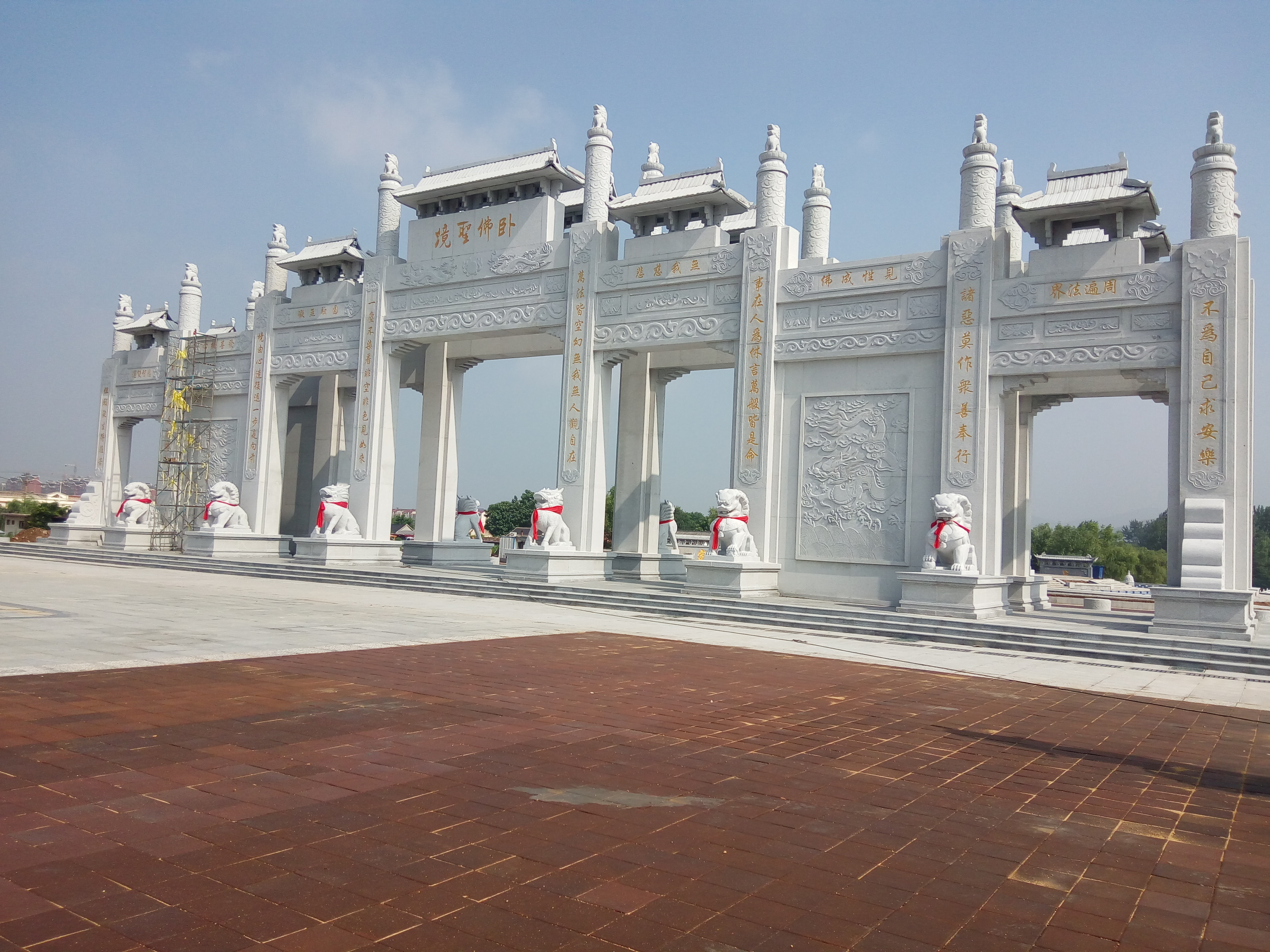 石牌坊 石雕牌樓古建牌坊 村口廣場(chǎng)大型漢白玉石牌坊雕塑擺件