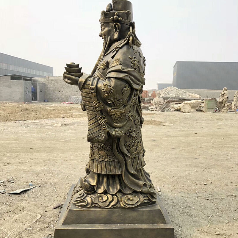 玻璃鋼財(cái)神爺佛像 仿銅彩繪樹脂佛像財(cái)神爺?shù)袼?  title=
