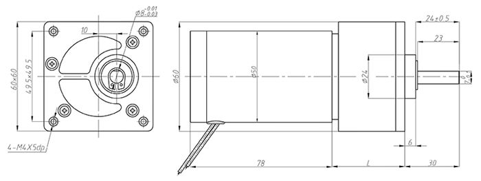永磁60MM偏心方蓋直流減速電機(jī)