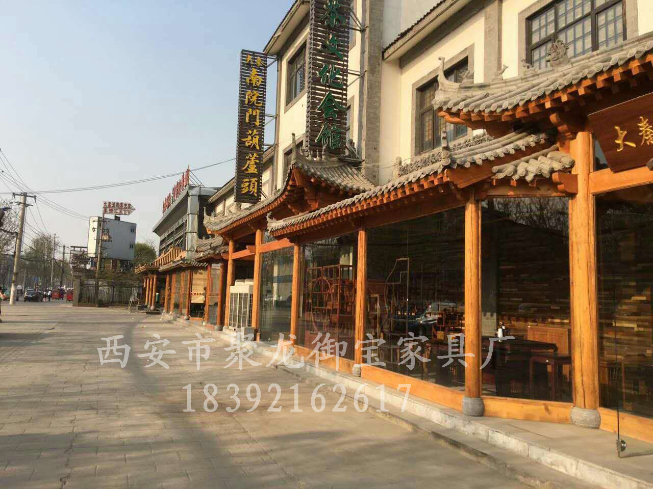 西安仿古門頭  仿古裝飾  實木門頭以及定制