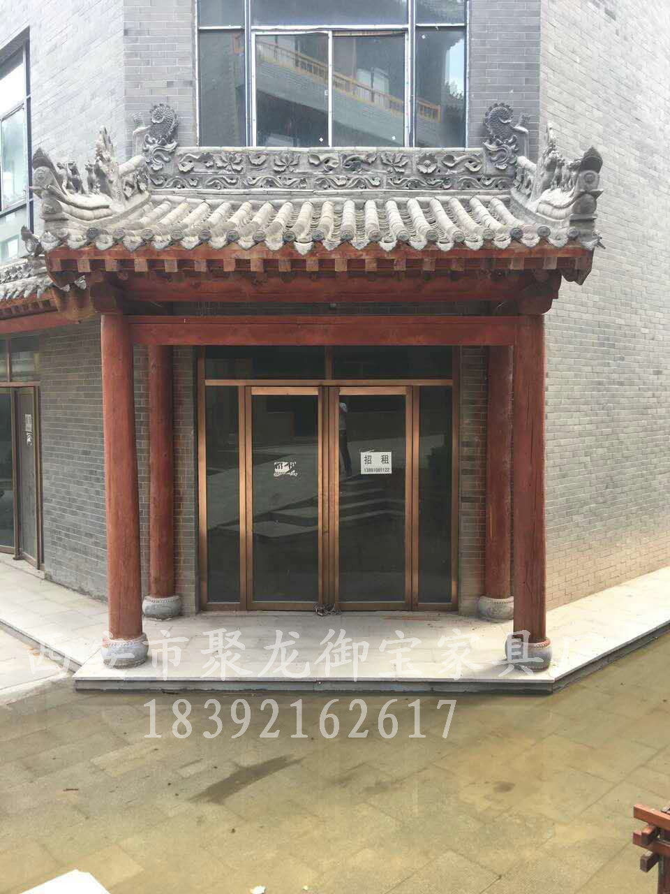 西安仿古門頭  仿古裝飾  實木門頭以及定制
