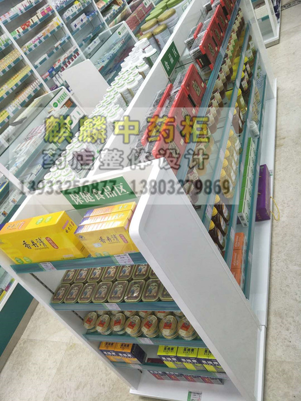 麒麟中藥柜，實木中藥柜，白色西藥柜，白色中島，白色端頭