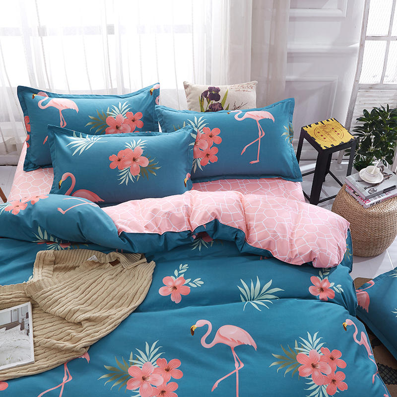 床上用品磨毛4件套家紡生產(chǎn)加工蘆薈棉單雙人四件套廠家直銷(xiāo)批發(fā)