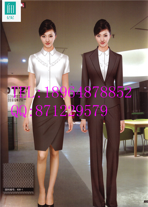 銀行女營業(yè)員工作服上海億妃服飾 柜臺服務人員制服 行政人員西裝定制