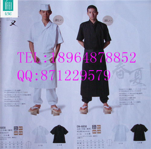日餐廳工作服新款 日本和服 酒店服務(wù)員工作服定制 回轉(zhuǎn)壽司服裝定做