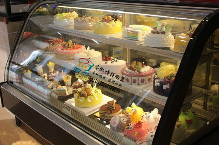安徽供應(yīng)雙弧形蛋糕柜蛋糕房*保鮮柜可定制低溫慕斯展示柜