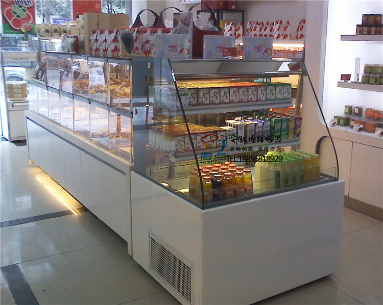 供應(yīng)弧形敞開式蛋糕柜超市敞開式展示柜飲料酸奶展示柜弧形蛋糕柜