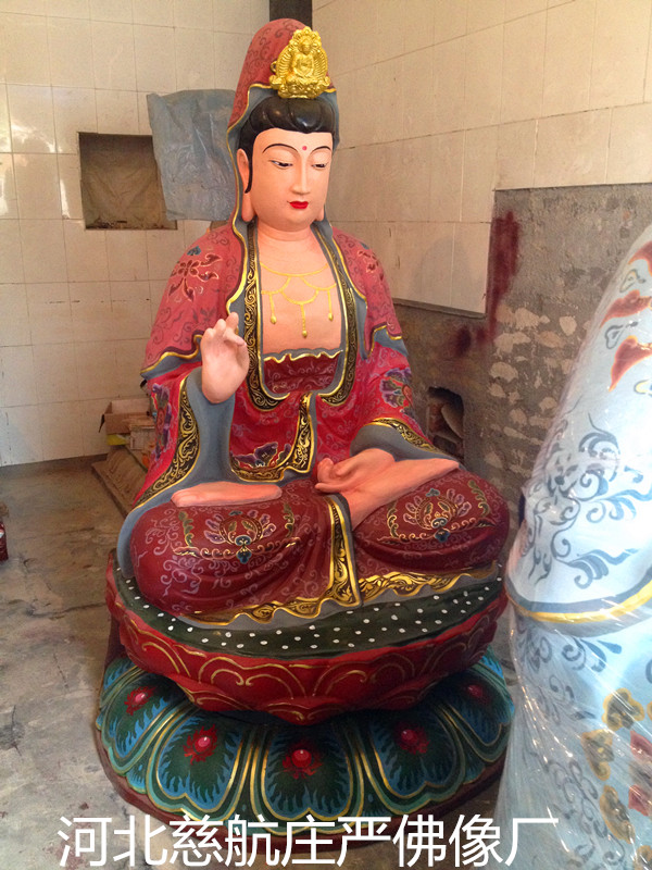 自在觀世音菩薩貼近彩繪佛像批發(fā) 南海觀世音菩薩神像廠家 3.3米大型觀音菩薩定做 河北慈航佛像工藝廠