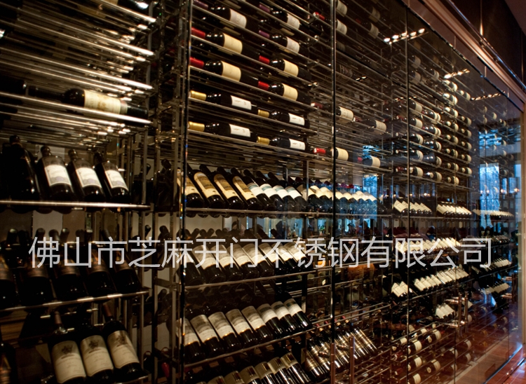 芝麻開門不銹鋼酒柜定制 酒吧不銹鋼酒架 恒溫不銹鋼酒柜 酒店不銹鋼玻璃酒柜