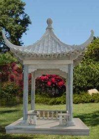 河北曲陽雙層石涼亭 庭院石涼亭