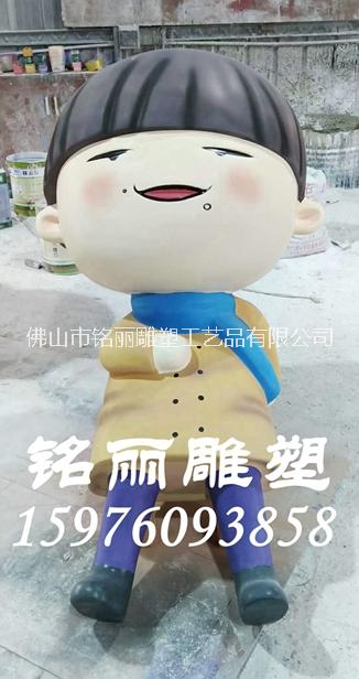 玻璃鋼雕塑卡通情侶小吃街步行街裝飾品