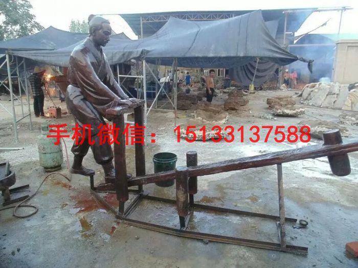 中醫(yī)制藥銅雕塑 制藥廠人物銅雕塑