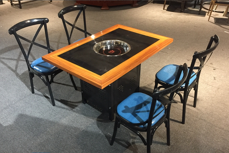 火鍋桌椅組合定做串串香大理石桌椅餐廳串串香大理石電磁爐火鍋桌