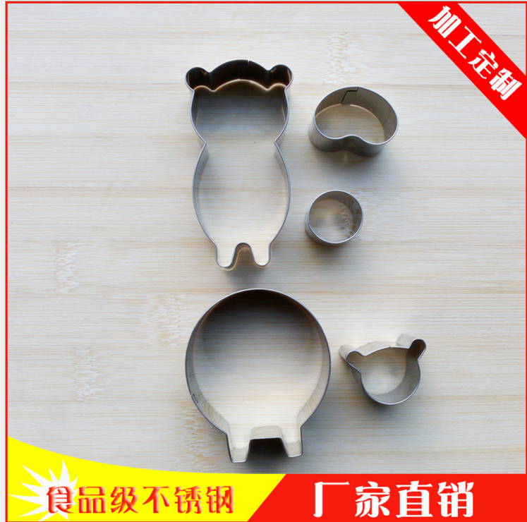 批發(fā)DIY手工餅干切水果不銹鋼模具 5件套綿羊卡通立體模具餅干模 5件套綿羊卡通模具