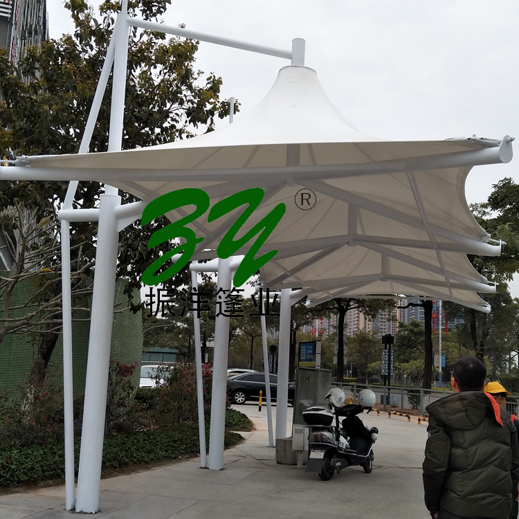 深圳膜結(jié)構(gòu)停車棚，張拉膜*車篷，自行車膜結(jié)構(gòu)雨棚工程