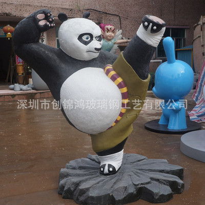 玻璃鋼 功夫熊貓節(jié)日卡通雕塑 電影卡通 雕塑 好萊塢功夫熊貓雕塑