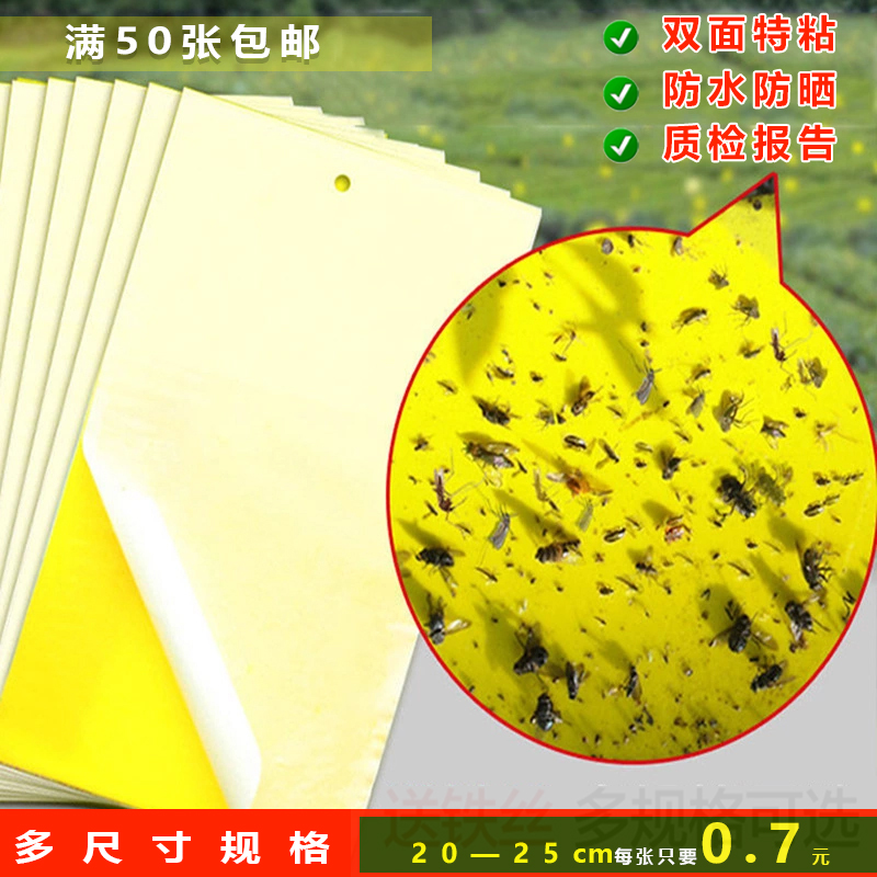 離型膜底進(jìn)口膠粘蟲黃板 PVC塑料粘蟲板殺蟲板  農(nóng)業(yè)粘蟲板大棚誘蟲板