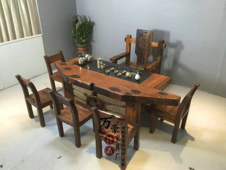 老船木泡茶臺船木家具客廳茶幾茶桌