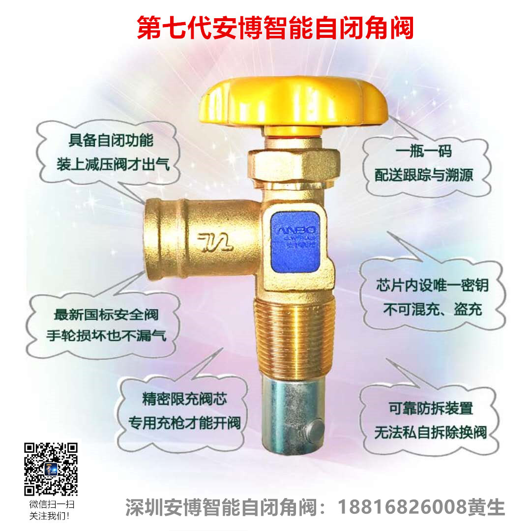 2017版新液化氣鋼瓶瓶閥標(biāo)準(zhǔn)智能自閉角閥 新*智能自閉鋼瓶