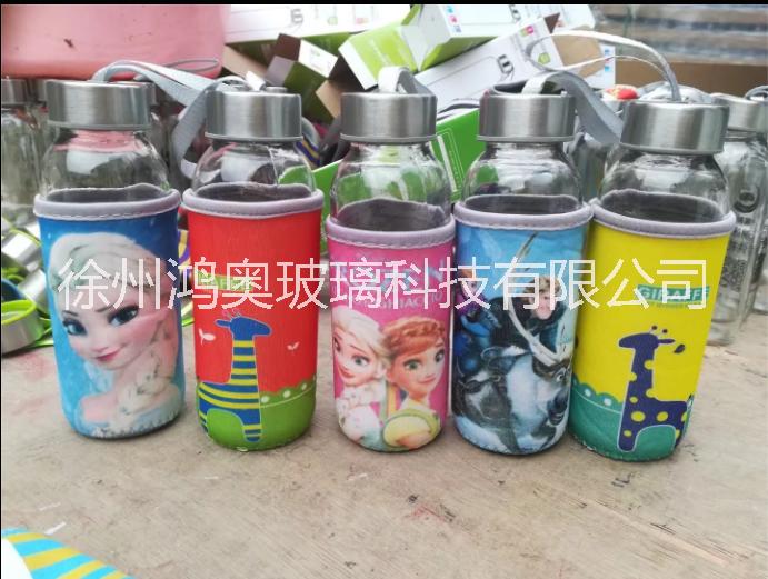 六一兒童節(jié)水杯個(gè)性玻璃杯卡通套杯300毫升漂流瓶