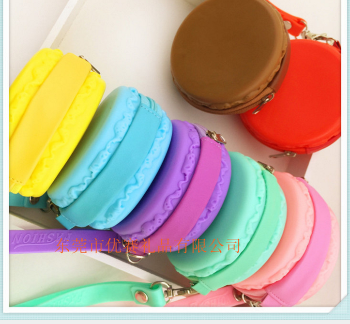 田園風(fēng)馬卡龍硅膠零錢(qián)包糖果創(chuàng)意*包 果凍拉鏈口收納飾品包