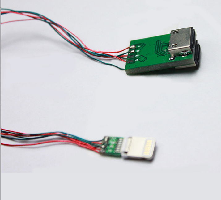 適用蘋(píng)果音頻轉(zhuǎn)接線方案 非盲插 雙lighting上下母座音頻方案定制