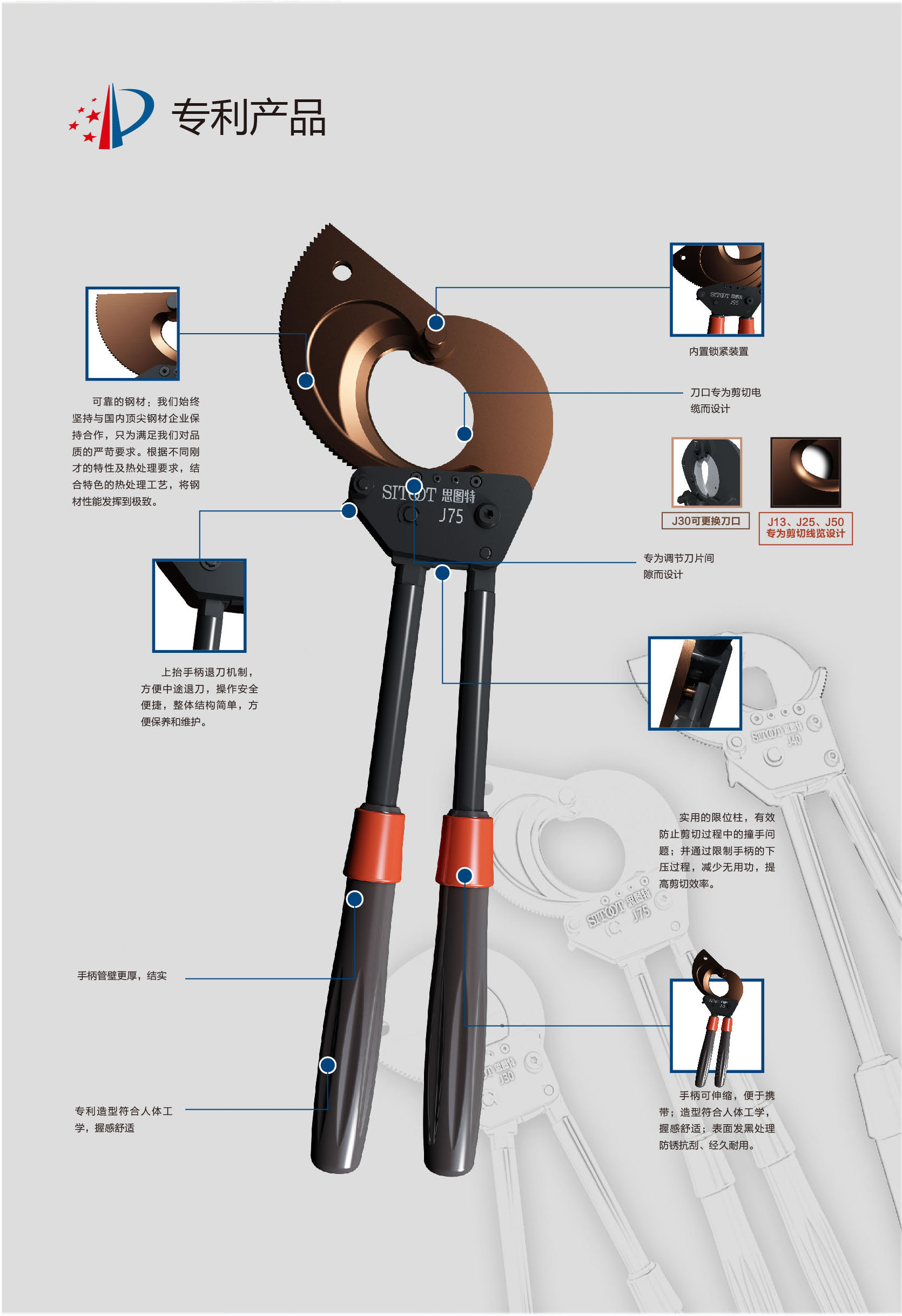 棘輪電纜剪 齒輪* 鋼絞線纜* 機械電纜剪 銅鋁電纜剪 液壓電纜剪