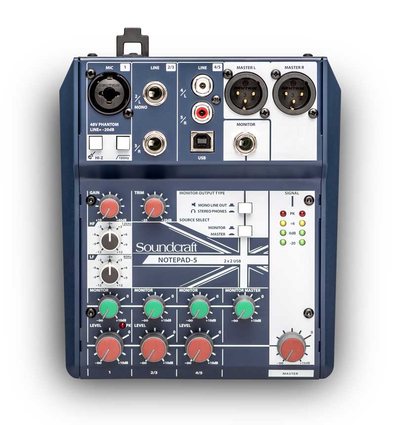 聲藝 Notepad-5 Soundcraft 專業(yè)音視系統(tǒng)發(fā)布全新Notepad 調(diào)音臺 主播調(diào)音臺 聲卡自帶USB音