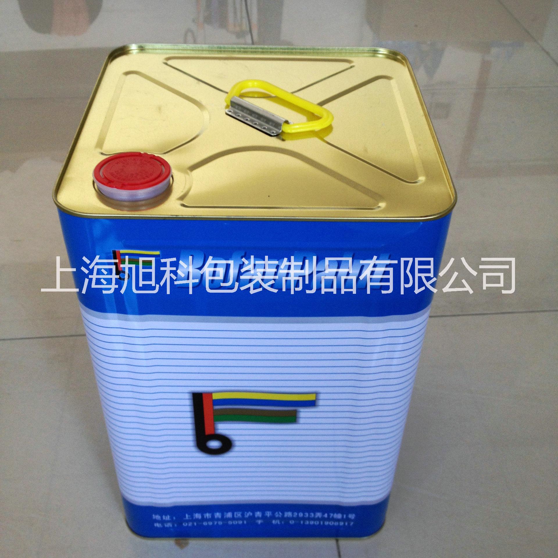 旭科18L彩印方鐵桶18kg化工油桶涂料溶劑鐵桶定制馬口鐵桶