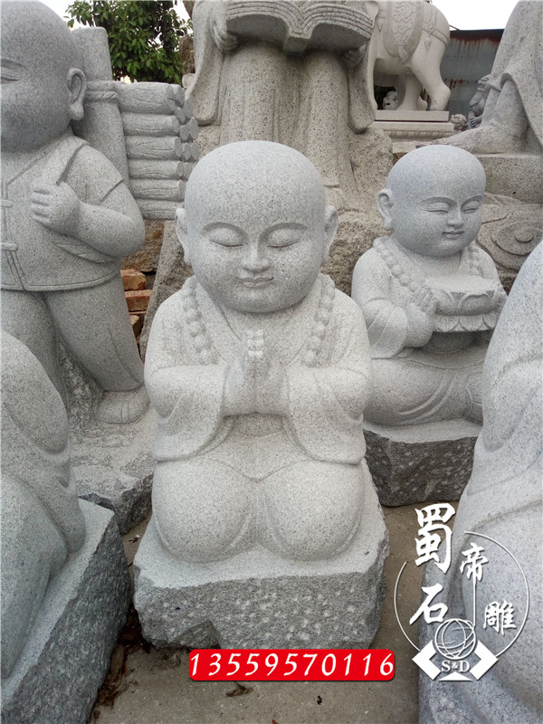供應(yīng)石雕小和尚花崗巖小沙彌擺件