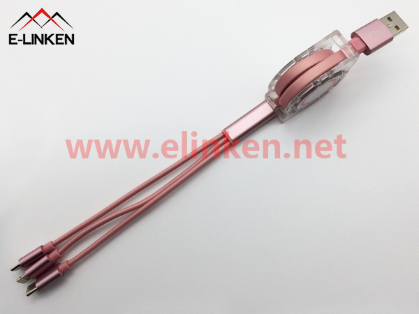 一拖三充電線 雙向拉伸一拖三數(shù)據(jù)充電線批發(fā)價(jià)格