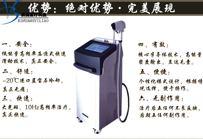 808半導(dǎo)體激光脫毛儀安全無痛脫毛