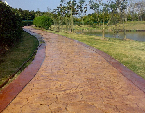 溫嶺彩色壓模地坪 藝術(shù)壓花地坪 壓印路面