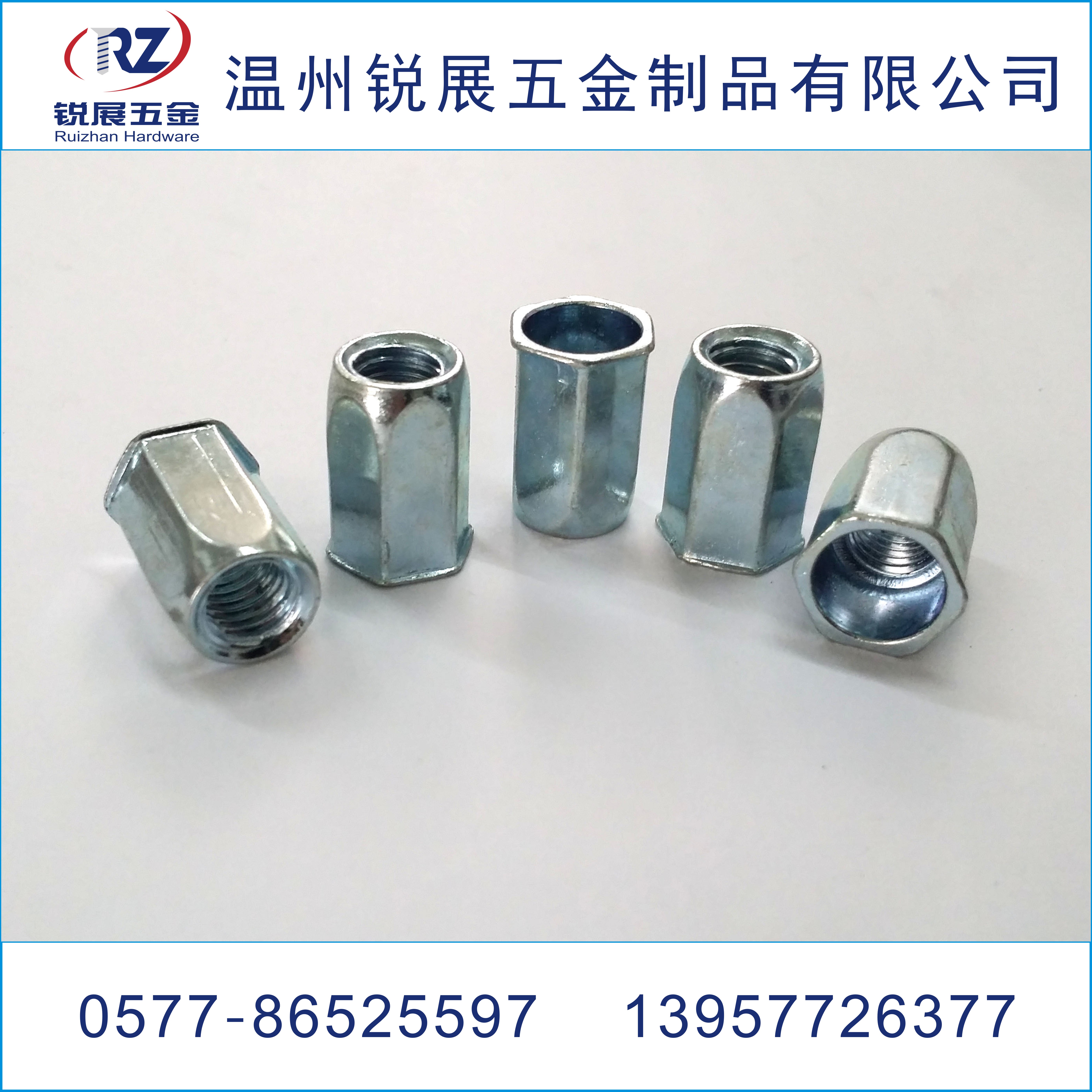 溫州廠家直銷鉚螺母 平頭全六角盲孔鉚螺母 拉鉚螺母 不銹鋼鉚螺母 碳鋼鉚螺母 家具螺絲 平頭全六角盲孔 六角螺母 M6