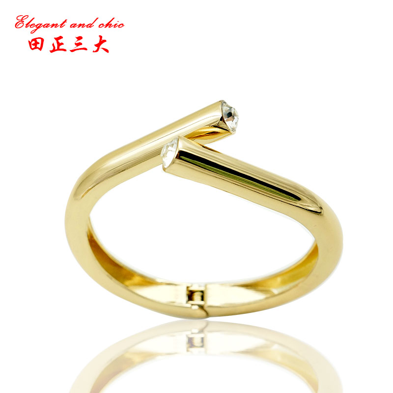 田正三大廠家手鐲 精美鑲水晶合金手環(huán) 送禮有面 簡約大方時(shí)尚
