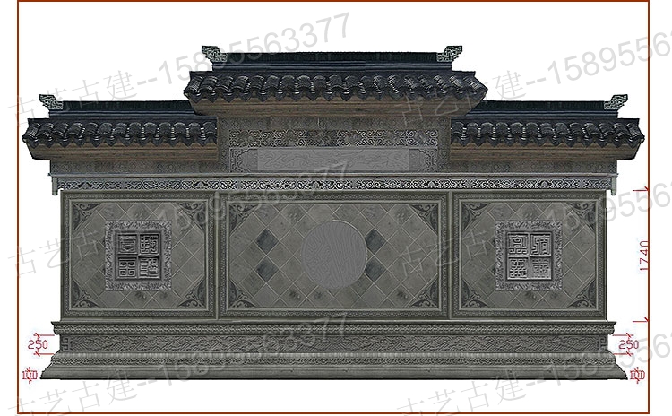 蘭州青磚洞門工程福字壁畫