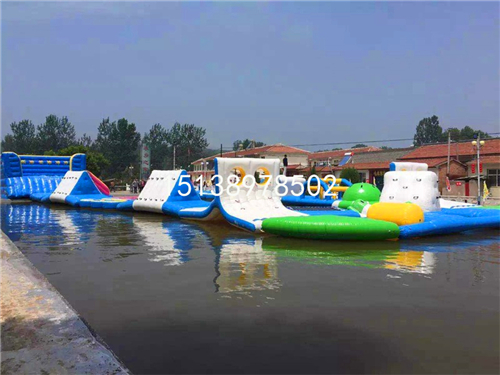 供應(yīng)兒童充氣水滑梯移動(dòng)水上闖關(guān)