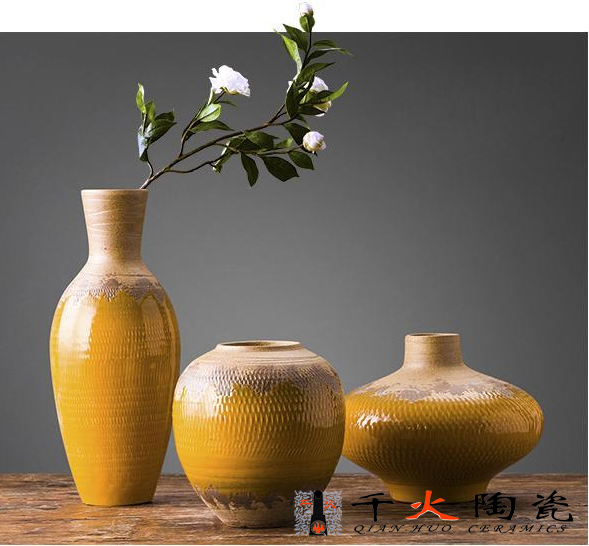 千火陶瓷供應(yīng)酒店飯店裝飾花瓶 室內(nèi)裝飾花瓶 現(xiàn)代風格