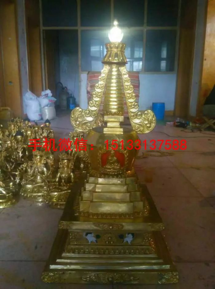 藏傳佛塔銅雕塑 西藏佛塔銅雕