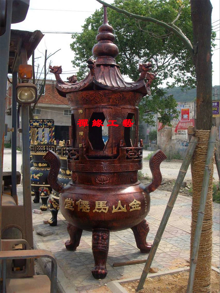 鑄鐵圓形六角香爐，廟宇宮觀祠堂香爐，土地廟香爐廠家直銷祠堂香爐