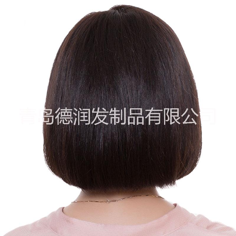 德潤(rùn)短直發(fā) 發(fā)套 逼真假發(fā) 遞針 中老年 真人發(fā)