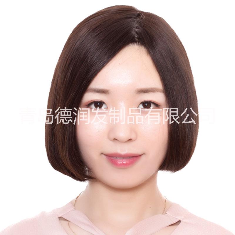 德潤(rùn)短直發(fā) 發(fā)套 逼真假發(fā) 遞針 中老年 真人發(fā)